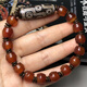 Guran Jewelry Selection Daily Leaks Tibetan cinnabar nine-eye dzi beads inlaid with silver wire and old agate ancient beads hand-strung