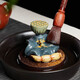 Fuyaji tea pet ornaments Yixing purple sand fully handmade boutique frog lotus seed lid holder tea set accessories