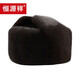 Hengyuanxiang Winter Mink Mink Fur Genuine Leather Hat Men's Middle-aged and Elderly Grandpa Mink Velvet Lei Feng Hat Ear Protection and Velvet Black One Size (Adjustable)