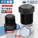 Fengji black galvanized external hexagonal plug British ZG PT R RC American NPT pipe plug hexagonal oil plug bulk head screw plug PT1-1/4 inch 20 pieces galvanized