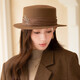 Xiangxue Yuxiu hat women's new spring and autumn wool felt hat French retro hat women's fashion versatile flat brim hat women's winter trend dark brown color M size (56-58cm)