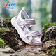 Xtep children's sports sandals for big children and girls in summer new open-toe sandals camouflage contrast sandals beach shoes lilac/sail white 33