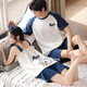 Lemianxin couple pajamas for women in summer pure cotton women home clothes suspenders casual cotton men summer pajamas suit DD9906 M women + men XXL