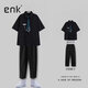 狄帝鲨学院风DK制服衬衫男短袖痞帅夏季宽松休闲港风日系衬衣班服一套 白色+领带 L