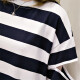 JOYOFJOY summer JD women's Korean style loose striped fashion temperament versatile casual short-sleeved T-shirt female JWTD201881 white M