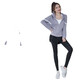 Duofanlian's new yoga suit women's suit fitness clothing spring and autumn gym long-sleeved sportswear slim and thin running style Meisha color [long sleeve] three-piece set TC15915 S