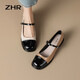 ZHR Loafers Женские ретро -ретро -французские сплайсинги Mary Jane Shoes Женская модная универсальная одиночная обувь Women Y686 BEIGE 36