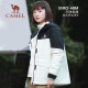骆驼（CAMEL）三防羽绒冲锋衣男女三合一外套秋季工装幻影黑防水登山服 1098，幻影黑/暖白，女 L