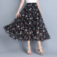 Oasimai chiffon skirt summer mid-length women's high-waist floral a-line skirt fashionable and versatile M-517-50 pattern 5 one size fits all