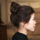 Zhuo Keke Bow Hair Clip Women's 2025 New Temperament and High-end Ponytail Clip Back of the Head Ball Hair Clip Coffee Color Seersucker