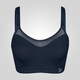 YVETTE Low-Strength Women's Sports Bra Yoga Fitness Pilates Sports Bra S100178A02 69A Navy Blue L(80A-80C)
