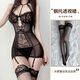 Sexy Pyjamas Frauenperspektive Spitze sexy Nachthemd ohne Versuchung Hosenträger Uniform Nachthemd Anzug Schwarz +9756 Einzelgröße