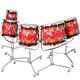 
FLOFAIR Percussion Orchestra Tinto Drum Red Painted National Five Tones Pai Drum School Orchestra Pai Drum Tang Drum 5# Drum