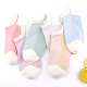 Langsha Socks Women's Summer Thin Mesh Women's Socks Cotton Sweat-Absorbent Breathable Women's Small Fresh Boat Socks 6 Pairs Six Colors Each One Size