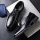 
CARTELO men's leather shoes breathable cowhide formal shoes versatile low-top lace-up inner heightened leather shoes men's Z9274 black 42