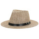 Kamilong Autumn Top Hut Herren-Leinen Sonnenhut Panama Flat Edge Britische Jazzhut High-End Sun Protection Gentleman's Hat Top Hut Gürtel schwarz 58 cm