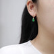 QUAMER spring is gloomy, national style green earrings, green ice penetrating chalcedony gourd earrings, 925 silver