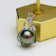Mu Qin Zhenyu Tulip 18K gold set with diamonds 11.8mm malachite green Tahitian black pearl pendant with identification certificate