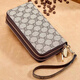 Cool Känguru Trendy Doppelschicht-Brieftasche für Frauen mit Nischendesign, große Kapazität, High-End-Exquisite Reißverschluss Long Clip für Frauen 2025 Neue Kartenbeutel, dunkle Kaffeefarbe