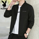 Playboy (PLAYBOY) jacket men's coat men's autumn and winter tops casual trendy slim baseball uniform black 2XL