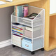 Yisijia Under Desk Storage Rack Bookside Desk File Storage Cabinet Desk Trolley Desk Bottom Desk Bookcase Removable Three-layer White Mobile Model Small Size