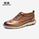 Aokang (Aokang) [Wanbu-Serie] Herrenschuhe neue Low-Top Casual Lederschuhe Herrenzehenschicht Cowide Trendy Spitzenschuhe 1221514099 Black 38