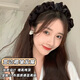 Meng Keduo high cranial pleated headband women's hairpin face wash headband high-end wide-brimmed versatile small headband for showing off the face High cranial cranial pleated headband black