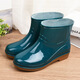 Aolie Regenstiefel für Frauen mit niedriger Zylinder Nicht-Schlupf-Modeküche Frauen Regenstiefel Kurzzylinder modische Wasserschuhe Rindfleisch Sehnen Sohle Kleidung resistente Regenstiefel rot (Einzelschuhe) 38