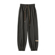Fettgröße geschnittene Hosen für Männer Ins Modemarke Herbst Dünne lose Beinhosen Waffelhosen Freizeithosen Männer K1049 Black 3xl [170-190jin [Jin gleich 0,5 kg]]