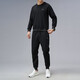 Dioulife Sweatshirtanzug Frühlingskleidung Herrenjacke Herrener Sportanzug Jungen Trendy Spring Loose Trendy Brand 1098 Black (zweiteiliges Set) M.