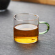 Green Changming glass small tea cup thickened with handle tea cup tea set small cup tea cup six-color tea cup + cup holder