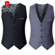 Pierre Cardin Men's Suit Vest Korean Style Slim Vest Autumn Thin Trendy Casual British Style Small Vest Men Navy Blue High Quality Model XL 118-130Jin [Jin equals 0.5 kg]