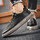 TEWEIWEI men's shoes spring and summer new shoes men's leather sports casual shoes men's trendy moral training sneakers spring and autumn 1987 white [single lining] 43