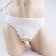 Männer sexy Unterwäsche von Männern, glatte und eisige Seide Perspektive Vordere Loch hohl Tanga-Unterwäsche, sexy Unterwäsche, T-Pants, Sex, dunkelblau, gleichmäßige Größe