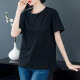 FEISIMI light luxury brand short-sleeved t-shirt women's clothes women's casual summer new style 2024 summer clothing loose top picture color 4XL