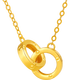 Saturday blessing 18K gold necklace women's interlocking necklace birthday gift yellow 18K gold about 0.85g-40+5cm