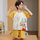 Langsha Pajamas Pajamas Summer Summer de algodón de algodón delgada de algodón de algodón de algodón de algodón Pequeño de mediana edad y set de dibujos animados LTN688 150 Recomendado 140-150 cm/70-85Jin [Jin equivale a 0.5 kg]