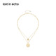 Lost in echo Chinese Valentine's Day gift Yang Zi's same original baroque pearl gold coin necklace set niche light luxury gift gold coin necklace