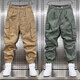 Jiaye trabaja con pantalones de trabajo informales resistentes al desgaste para los pantalones de moda de celebridades de Internet masculinos Pantalones de bolsillo deportivo Pantalones Khaki 2XL [125-145Jin [Jin equivale a 0.5 kg]]