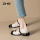 ZHR Loafers Женские ретро -ретро -французские сплайсинги Mary Jane Shoes Женская модная универсальная одиночная обувь Women Y686 BEIGE 36