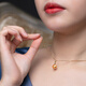 Haitong selected thick gold 18K gold diamond South Sea gold bead pearl pendant single golden seawater pearl necklace for women A grade/slightly flawed rich gold 10-11mm +s925 silver chain