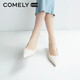 
COMELY single shoes for women's spring thin heel pointed toe high heel sheepskin soft comfortable sole simple professional work shoes off white 38