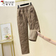 Woodpecker exports French down cotton pants for women to wear thin and thick winter harem thermal pants large pocket cotton pants red thermal pants XL recommended 120-140Jin Jin equals 0.5 kg