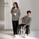 Yuenei Couple Pajamas Men's Spring and Autumn Autumn Pure Cotton Long-Sleeved Home Clothes Women's Striped Casual Casual Outer Suit 91321 Wave Pattern Men's XL (Male 140-160 Jin Jin equals 0.5 kg / Female 120-140 Jin Jin equals 0.5 kg)