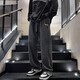 
xinshidu spring and summer American high street straight jeans men's loose wide-leg casual pants handsome retro pants men SXD838-black and gray [regular] XL code (recommended 130-150Jin [Jin equals 0.5 kg])