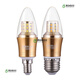 NVC Lighting LED light bulb small screw household crystal chandelier ultra-bright energy-saving three-color tip candle bulb E27 7W/4000K warm white