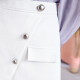 Tangli spring oblique placket single-breasted fake pocket decoration A-line skirt for women white M