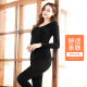 Langsha autumn clothes, long johns, cotton thin, comfortable and body-warming underwear set, winter women's slim-fitting seamless bottoming shirt, black one size fits all (80-130Jin [Jin equals 0.5kg])