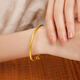 Liufu Jewelry, Fuman, family-born, gold, Mingxin, enlightenment, ancient method, gold bracelet, hollow bracelet, priced, G21TBGB0028, 22.11 grams (including labor cost 1,349 yuan)