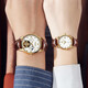 OLEVS Swiss certified brand couple watch fully automatic mechanical watch men and women watch luminous waterproof trendy couple watches upgraded enhanced version-3601+6629 brown leather white